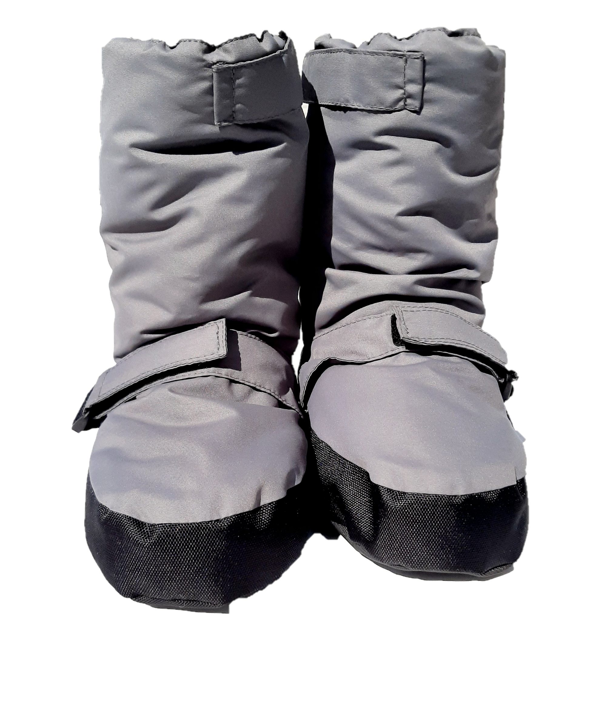 Adapted boots for disabled person to cover shoes orthotics