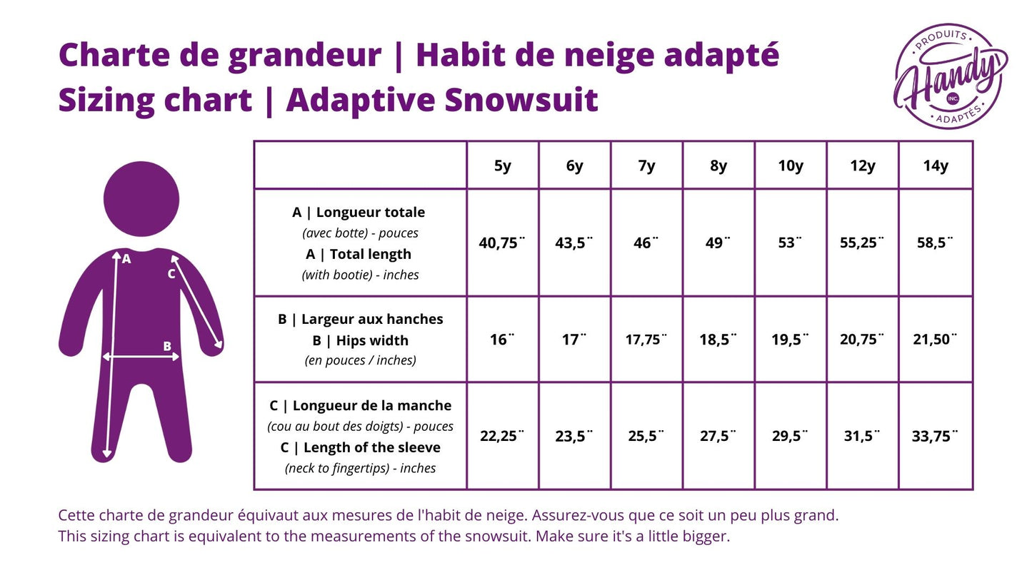 Habit de neige adaptée (Nouveau modèle)